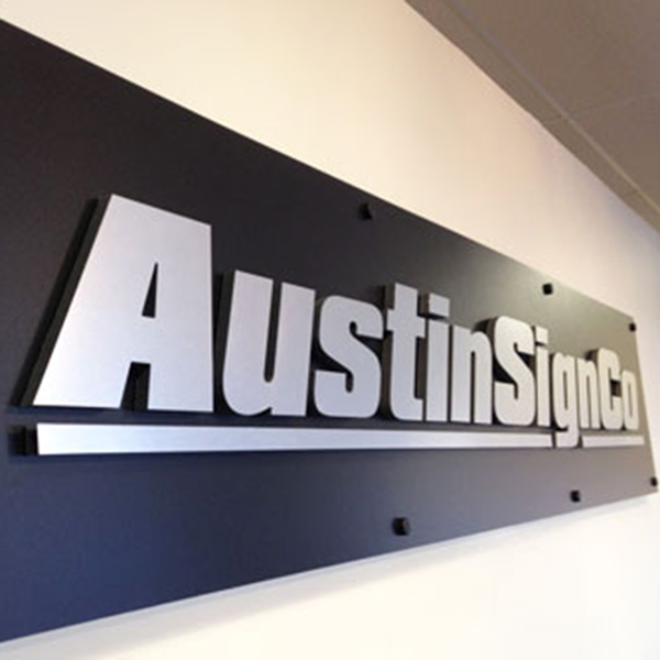 Austin Sign Co lobby sign