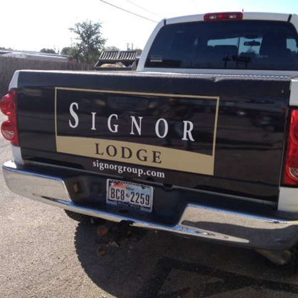 Signor Lodge magnetic signs for truck
