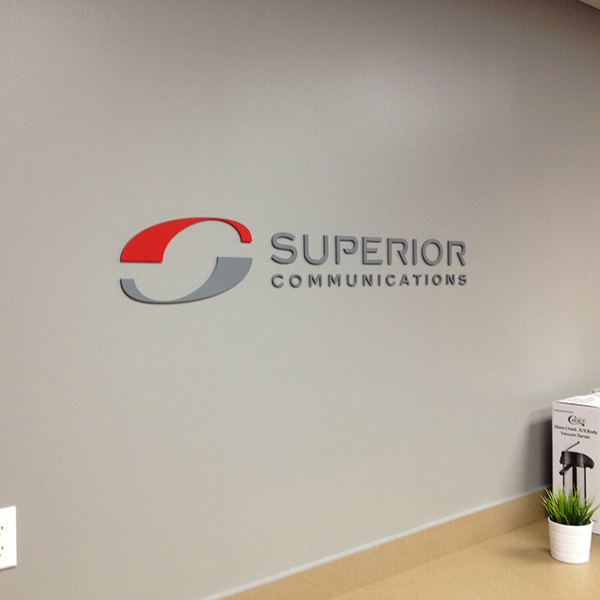 Superior Communications lobby sign