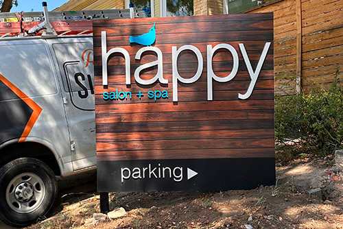 Custom Sign for Happy Salon and Spa